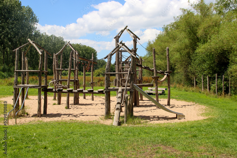 Public nature Playground at Park Hitland in Nieuwerkerk aan den IJssel Public nature Playground at Park Hitland in Nieuwerkerk aan den IJssel