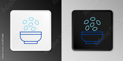 Line Seeds in bowl icon isolated on grey background. Colorful outline concept. Vector