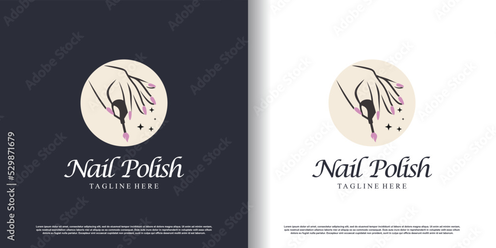 nail vector logo desaign with modern unique style premium vector nail vector logo desaign with modern unique style premium vector