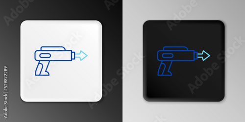 Line Fishing harpoon icon isolated on grey background. Fishery manufacturers for catching fish under water. Diving underwater equipment. Colorful outline concept. Vector