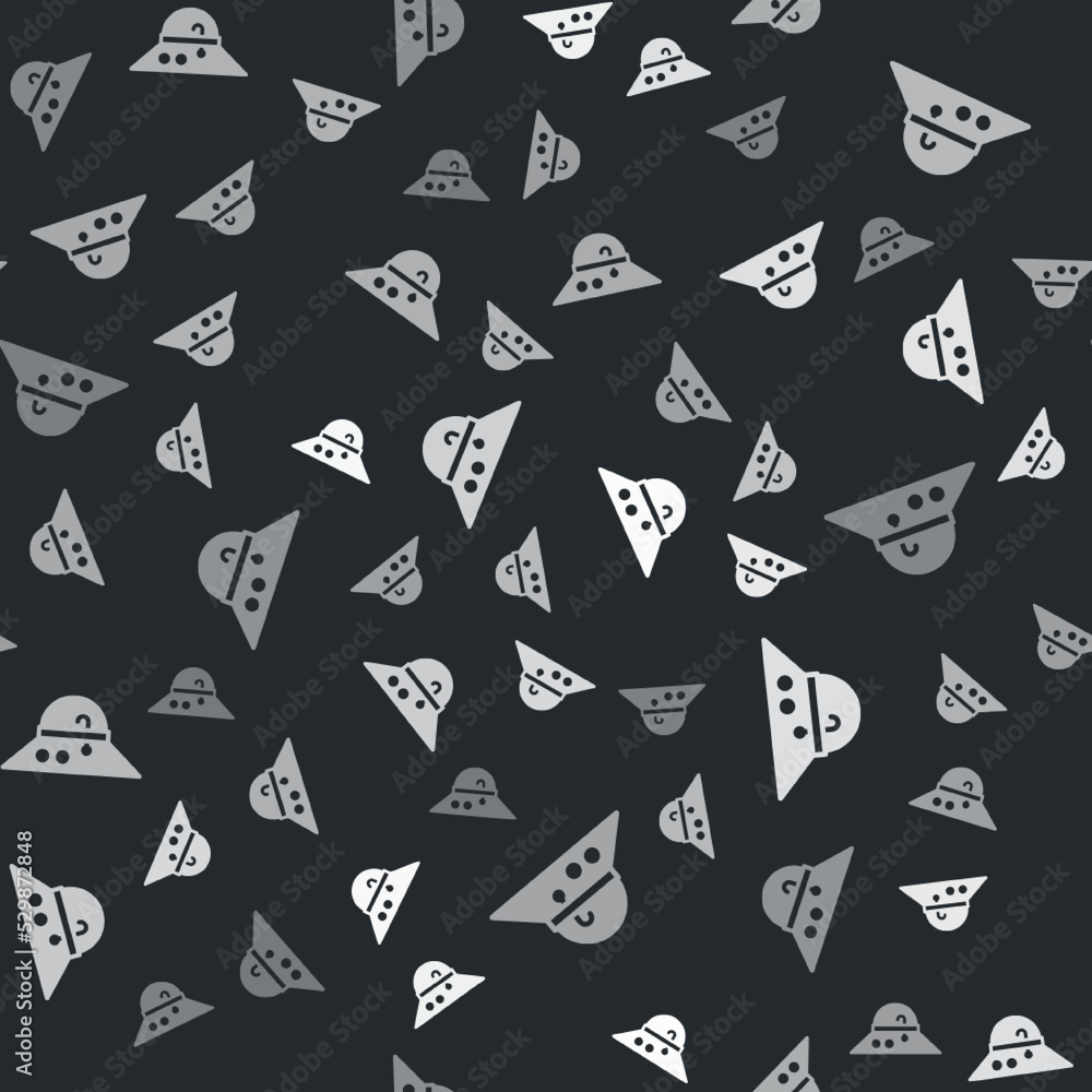 Grey Fisherman hat icon isolated seamless pattern on black background. Vector Grey Fisherman hat icon isolated seamless pattern on black background. Vector