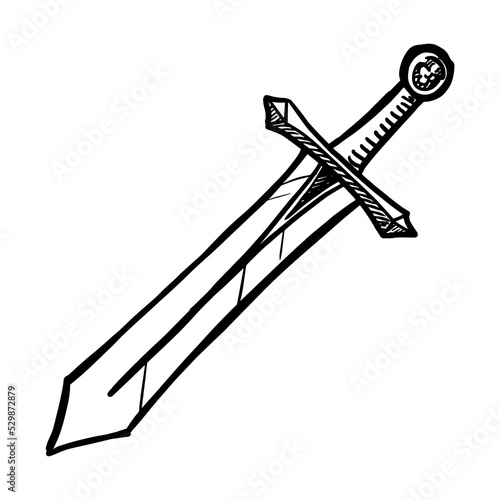 Sword vector illustration isolated on white background