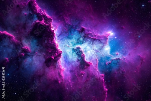 Fototapeta Space nebula and galaxy