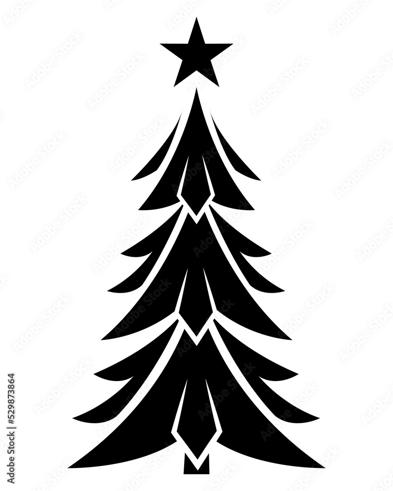 Christmas tree black and white illustration. Christmas tree PNG, with black and white background. Christmas tree black and white illustration. Christmas tree PNG, with black and white background.