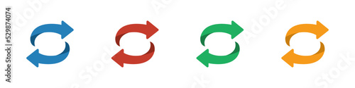 Flip over and turn arrow icon set. Vector isolated illustration. Exchange arrows. Transfer arrow. 