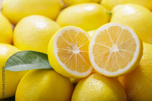 fresh lemons as background
