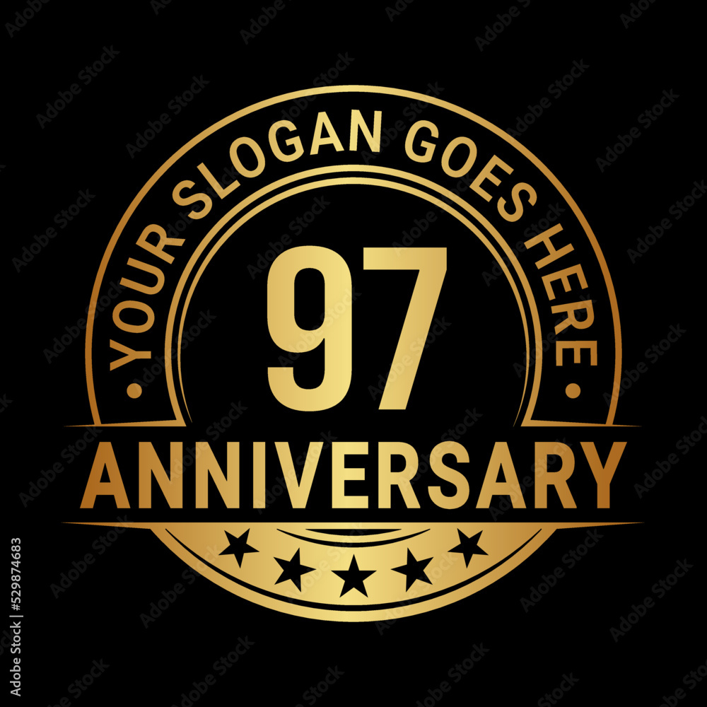 97 years anniversary logo design template. Vector illustration