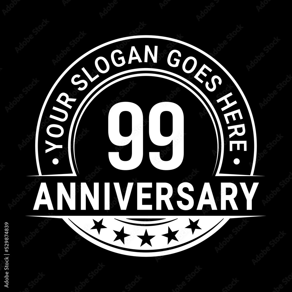 99 years anniversary logo design template. Vector illustration 99 years anniversary logo design template. Vector illustration