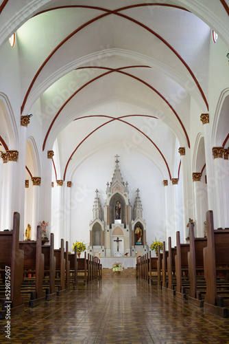 interior of withe minimalist church