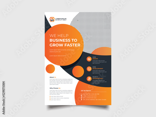 A4 Corporate Business Flyer, Flyers business magazine. City concept in A4 layout. Brochure design template vector. portfolio presentation
