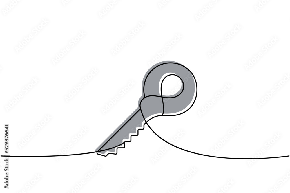 Key one line colored continuous drawing. Home key continuous one line colorful illustration. Vector minimalist linear illustration Key one line colored continuous drawing. Home key continuous one line colorful illustration. Vector minimalist linear illustration