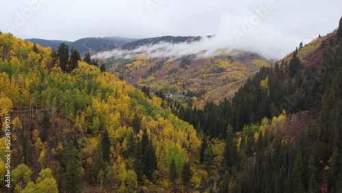 mountain road in the mountains (fall color) - Vail in Colorado