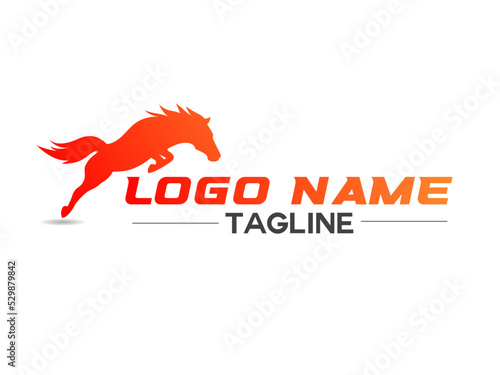 Horse jump logo design. Horse logo. creative horse run logo. premium vector. icon. art