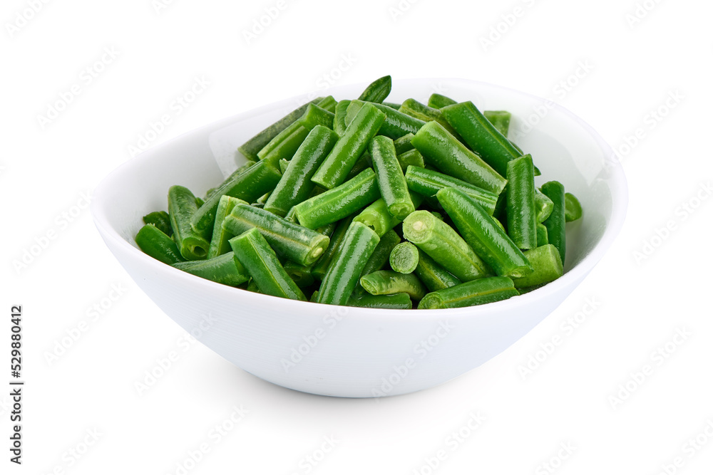 Delicious fresh green beans, isolated on white background. Delicious fresh green beans, isolated on white background.