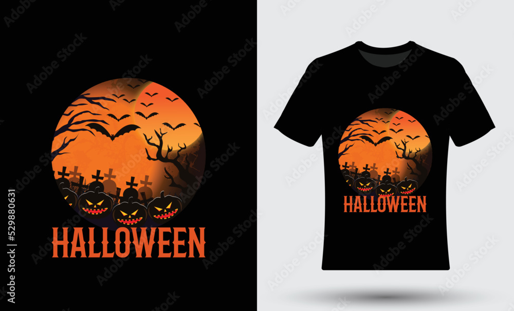 Modern trendy happy halloween t shirt design template. Modern trendy happy halloween t shirt design template.