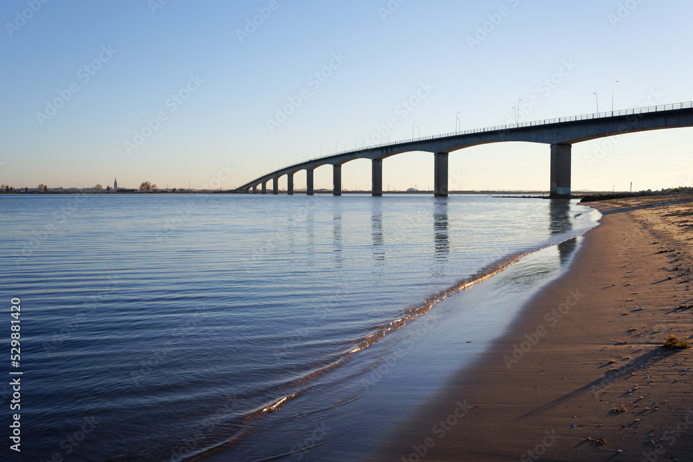 Viaduct of the Seudre river in charente-Maritime coast