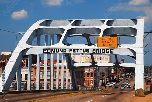 The Edmund Pettus Bridge, was the beginning of the civil rights march from Selma to Montgomery Alabama and lead by Martin Luther King photo