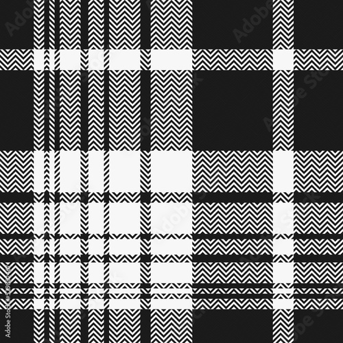 Black and white plaid seamless pattern.