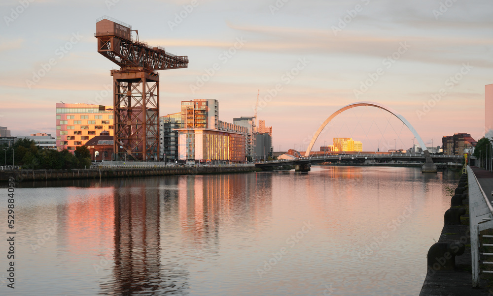 Clydeport Crane at Finnieston next to the Clyde Arc bridge in Glasgow