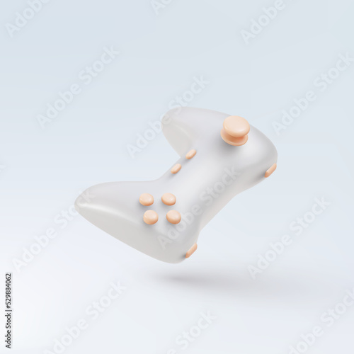 3d white Realistic gamepad. Vector illustration.