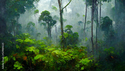 Borneo rain forest trees jungle tropical land