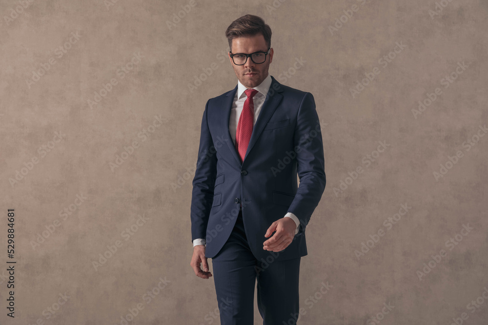 portrait of handsome businessman wearing elegant suit and glasses portrait of handsome businessman wearing elegant suit and glasses