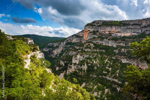 Nesque canyon and the Cire rock in Vaucluse, France