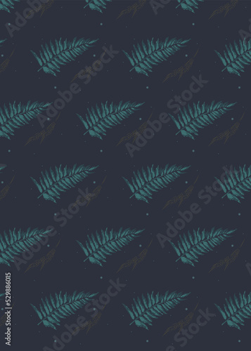 Pattern for a background or postcard in the Slavic style for the holiday of Ivan Kupala with fern branches