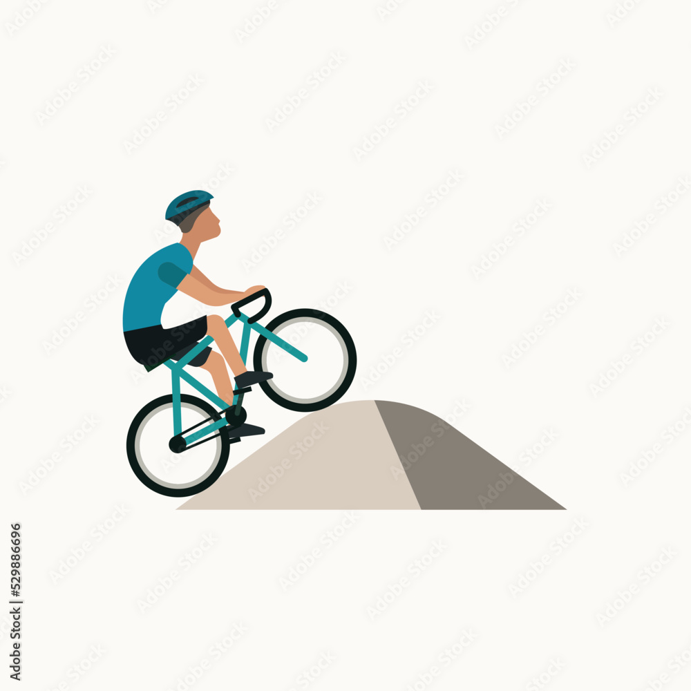 Fototapeta premium Cyclist ride uphill.