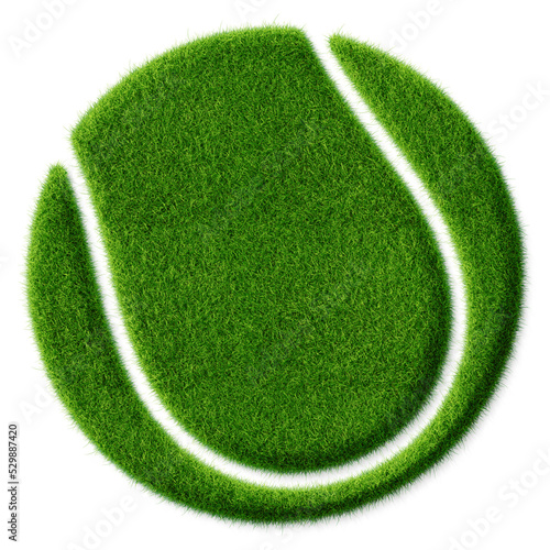 Icon von Tennisball in Grasoptik wie grüner Rasen vom Tennisplatz