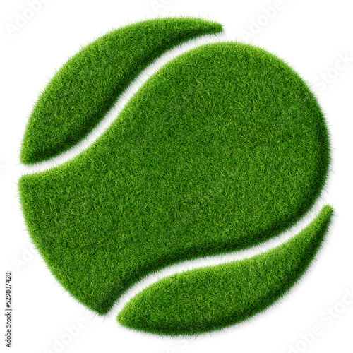 Icon von Tennisball in Grasoptik wie grüner Rasen vom Tennisplatz