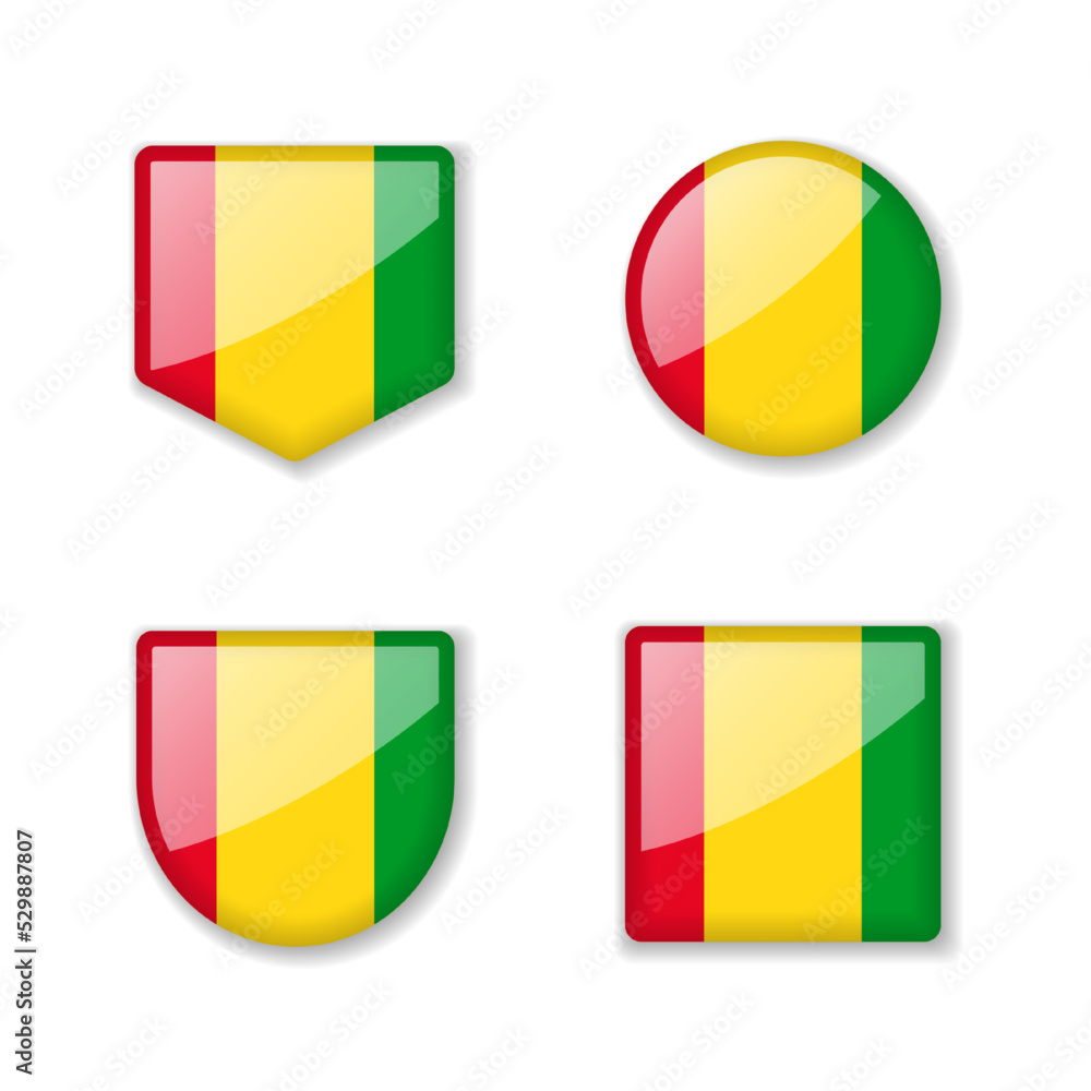 Fototapeta premium Flags of Guinea - glossy collection.