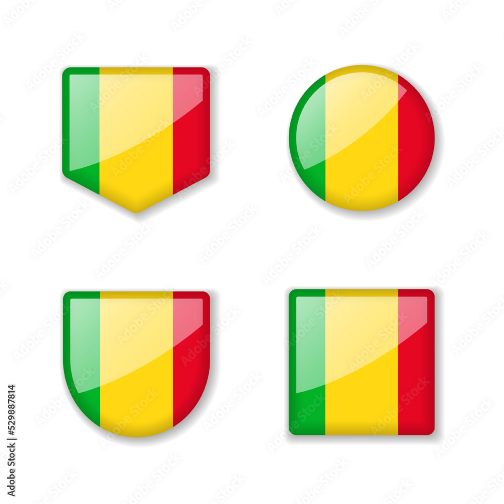 Fototapeta premium Flags of Mali - glossy collection.