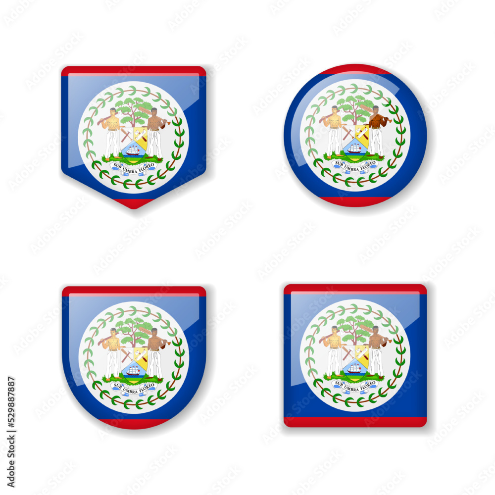 Flags of Belize - glossy collection.