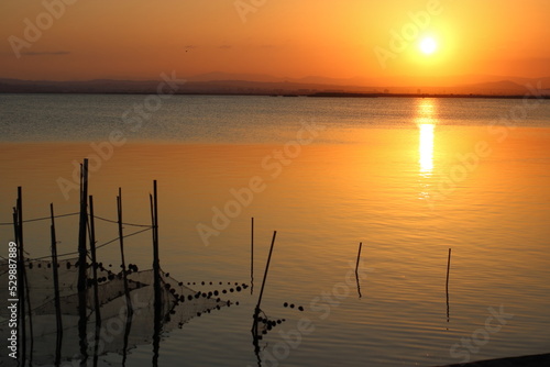 Albufera valencia. Lake sunset. Comunidad valenciana. Spain