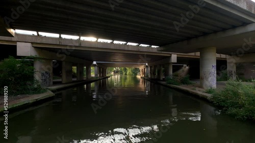 Dollyshot over the water on canal  photo