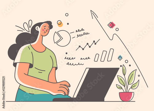 Business people office workers team employee abstract concept. Corporate company success achievement vector graphic design illustration