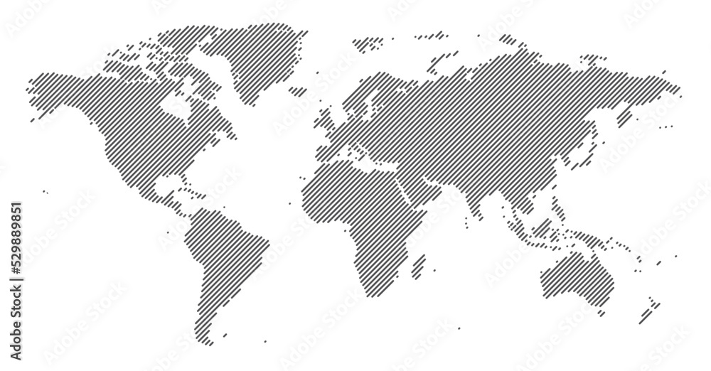 World map made up of lines. Vector illustration