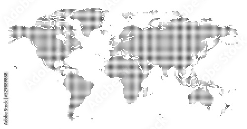 World map made up of dots. Vector illustration