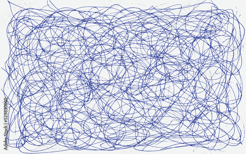 Grunge texture of chaotic hand-drawn doodles Monochrome background of careless lines traces of a pen Overlay template Vector illustration 