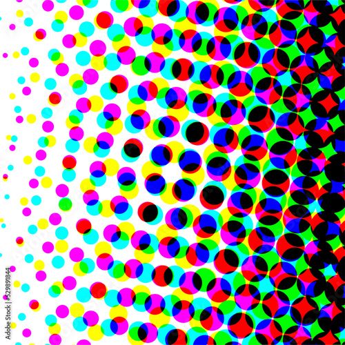 Colorful circles  gradient halftone background. Vector illustration.