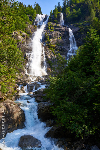 waterfall in val genova  in italy