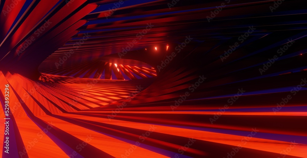 Fototapeta premium Futuristic architecture background geometric arched interior 3d render