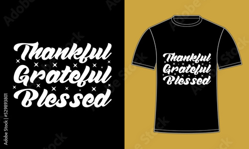 Happy Thankful Thanksgiving T Shirt design photo