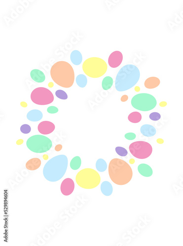 Round frame made of colorful balloons. Vector