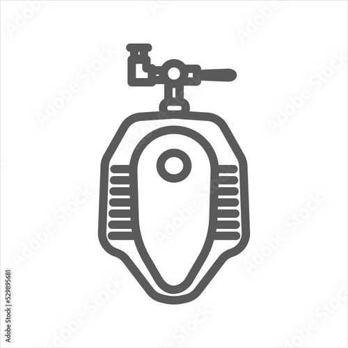 squat toilet simple line icon
