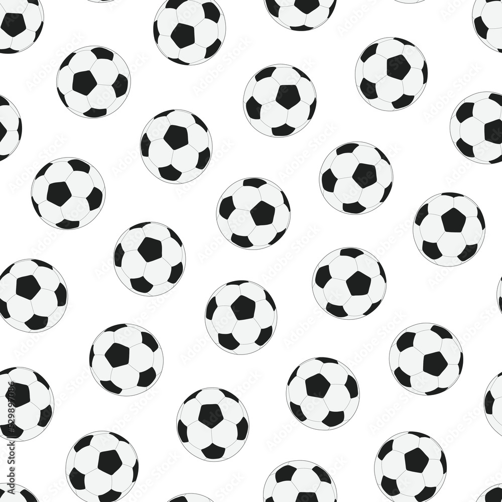 Seamless football pattern. Black and white design. Repeatable background with playing balls. Trendy sportive endless print. Vector illustration Seamless football pattern. Black and white design. Repeatable background with playing balls. Trendy sportive endless print. Vector illustration
