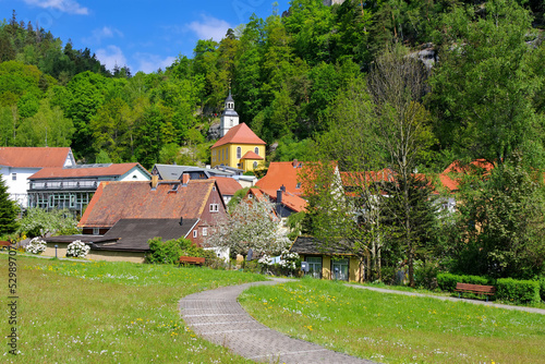 Zittauer Gebirge, Oybin Kirche im Frühling  - Zittau Mountains, the Oybin church in spring
