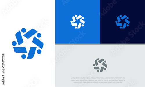 Innovative high tech logo template. Template label for blockchain technology. Technology Logo.