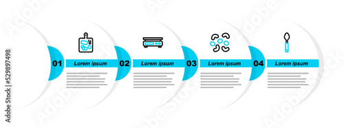 Set line Spoon, Jelly candy, Electronic scales and Cutting board icon. Vector
